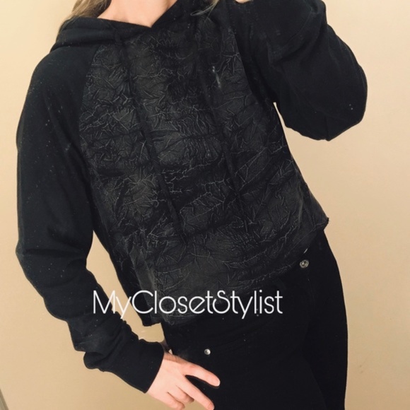 HUDSON Black Jersey Top Hoodie Sweatshirt NWT s-m
